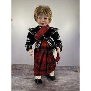 William Tung Doll TUSS Series 22" Porcelain‎ Scottish Outfit Heterochromia RARE